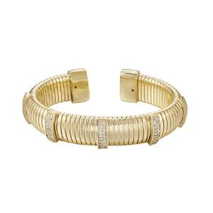 Omega CZ Bar Cuff Bracelet